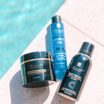 Масло ускоряющее загар и натуральное, увлажняющее и Santo Volcano.