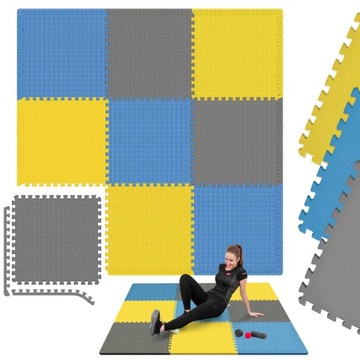 Pod sprzęt fitness gruba mata puzzle antypoślizgowa wodoodporna EVA 9szt