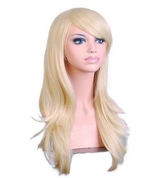 COSPLAY PERUKA 70 CM DŁUGA ANIME MANGA JASNY BLOND