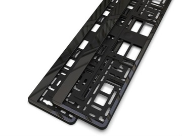 2 РАМКИ ДЛЯ НОМЕРНЫХ ЗНАКОВ, ЧЕРНАЯ ГЛЯНЦЕВАЯ 2 комплекта винтов БЕСПЛАТНО