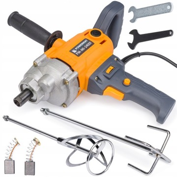 MIESZADŁO ELEKTRYCZNE DO ZAPRAW 2400W 2x MIESZALNIK MIXER 120mm MOCNE