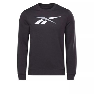 BLUZA MĘSKA REEBOK MŁODZIEŻOWA SPORTOWA TRENINGOWA BEZ KAPTURA CZARNA