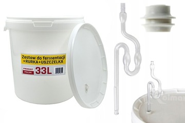 Wiadro Pojemnik Fermentacyjny Zacier 33l + Rurka Zestaw Do Fermentacji