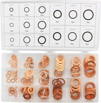 PODKŁADKI MIEDZIANE ZESTAW PODKŁADEK CU 150 szt.