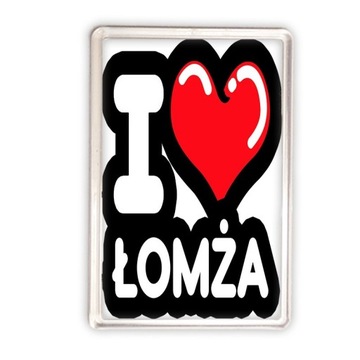 magnes akrylowy kocham Łomża