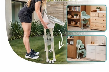 ДЕТСКИЙ СТУЛЬЧИК ДЛЯ КОРМЛЕНИЯ КАРАМЕЛЬ 4 В 1, СКЛАДНОЙ НА РЕМНЯХ, ПОДНОС