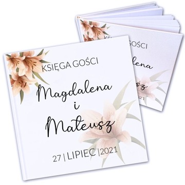 BIAŁA KSIĘGA GOŚCI ALBUM ŚLUB WESELE LILIE Y3