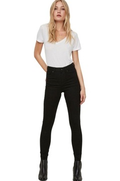 Vero Moda Czarne Damskie Jeansy Spodnie Jeans Rurki Skinny Short S 36