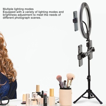 Кольцевая лампа для селфи, 10-дюймовая подставка
