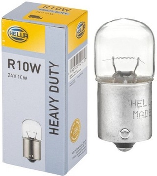 HELLA Żarówki tablicy R10W 24V 10W E1 BA15s 10 SZT