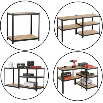 Полка складская 5 уровней черная 625кг 150х75х30