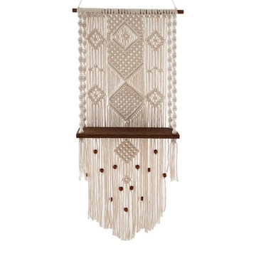 Chic Bohemian Macrame Wall Hanging Shelf Handwoven