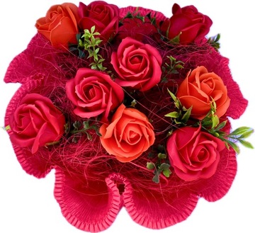 Подарочный букет на День матери из полотенец и мыльных цветов для мамы