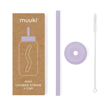 MUUKI słomka do butelek 500 ml Mini Lounge Straw+ CAP PASTEL LILAC