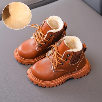 30 (w środku 18 cm) S2 Brown z futrzanymi butami mody z futrem 1-6 lat jesi