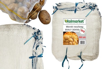 WOREK RASZLOWY 30x50 RASZLOWE SIATKOWE DO WARZYW Z ZACIĄGIEM 5kg 100szt