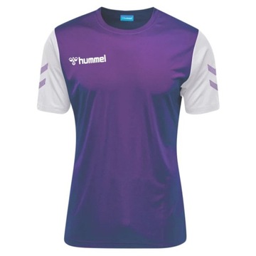 E014C26 KOSZULKA SPORTOWA FIOLETOWA LOGO HUMMEL M