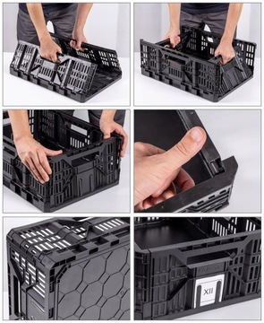 Складной пластиковый ящик STRONG 25л, корзина TACTIX