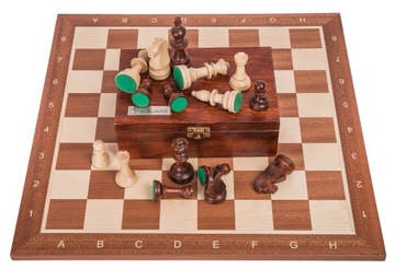 SQUARE - Zestaw Szachy drewniane - Nr 5 - MAHOŃ
