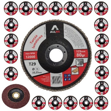20SZT TARCZA DO SZLIFOWANIA DREWNA METALU 125MM 80GR LAMELKOWA LISTKOWA