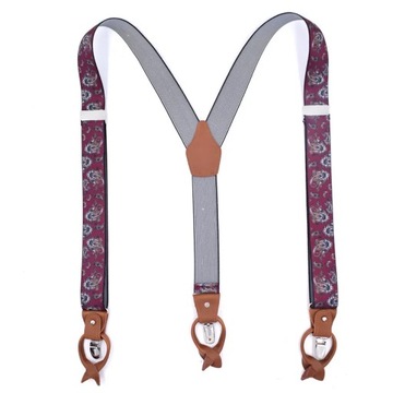 3.5X125 6 Clips Genuine Leather Men Suspenders