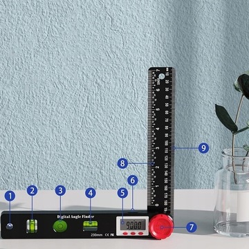 4-в-1 ПРОТРАКЛЯТОР, ЦИФРОВОЙ ЖК-ЭЛЕКТРОННЫЙ УРОВЕНЬ