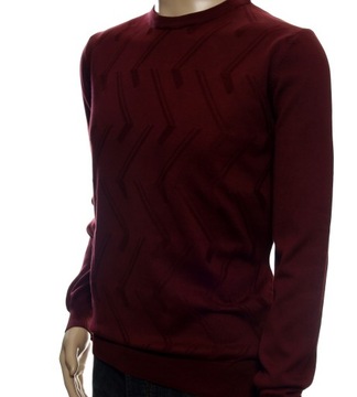 STROKERS klasyczny sweter męski ze wzorem tłoczonym 3XL XXXL bordowy