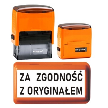 Pieczątka ZA ZGODNOŚĆ Z ORYGINAŁEM Wagraf 2b Z zatyczką solidna trwała