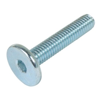 10x wkręt metryczny M6 x 30 mm ocynk biały z łbem walcowym, śruba meblowa