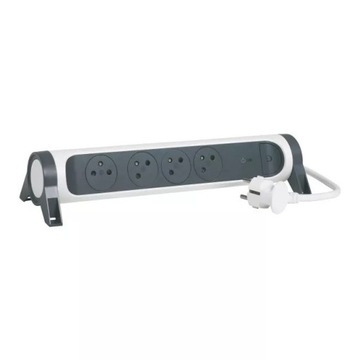 LEGRAND Przedłużacz 4x2PZ 1,5M, biało-czarny