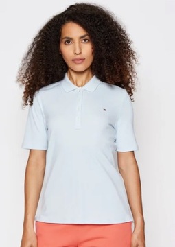 TOMMY HILFIGER NIEBIESKA KOSZULKA POLO LOGO XS SPD