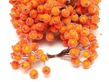 Pręciki perełka kulka ZMROŻONA 12mm 20szt orange
