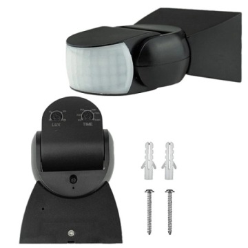 Диапазон инфракрасного настенного датчика движения PIR макс. 12 м, черный, регулируемый