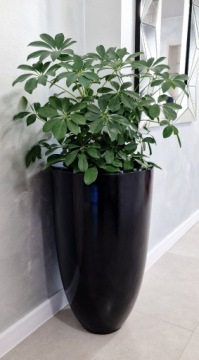 ЧЕРНЫЙ ГЛЯНЦЕВЫЙ ЦВЕТОЧНЫЙ ВАЗ 60 см, XL, КРЫШКА