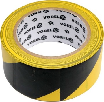 Taśma ostrzegawcza, klej, żółto/czarna 48mm/33m