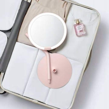 Зеркало для макияжа со светодиодной подсветкой AMIRO Pink GIFT