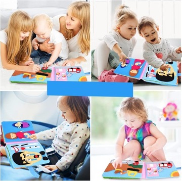 3D КНИГА ДЛЯ МАЛЕНЬКИХ ДЕТЕЙ АКТИВНАЯ КНИГА из МЯГКОГО ВОЙЛА СЕНСОРНАЯ