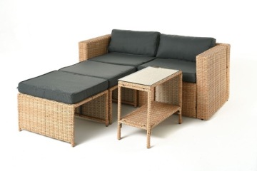 Комплект садовой мебели для балкона, 5 предметов, техноротанг бежевый