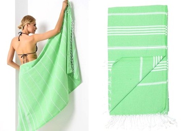 Zielony ręcznik HAMMAM Fouta SAUNA PLAŻA JOGA