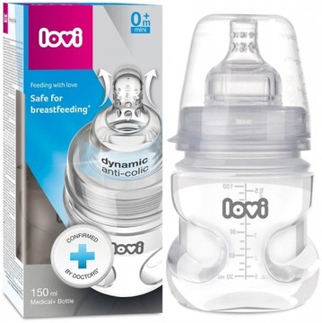 LOVI MEDICAL+ BUTELKA DO KARMIENIA DLA NIEMOWLĄT 150ml SMOCZEK 0m+ 21/565