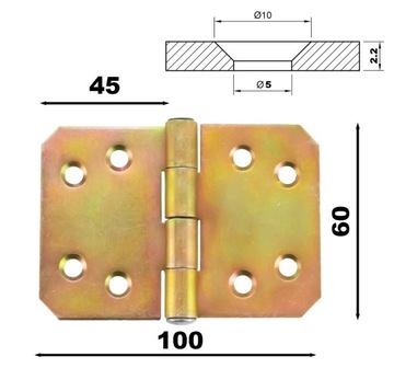 ПЕТЛЯ УСИЛЕННАЯ КОНСТРУКЦИЯ, ОЦИНКОВАННАЯ, 60х100мм