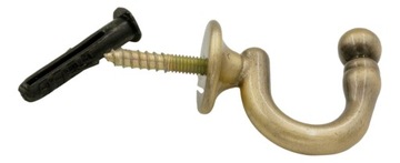 Мини-крючок, крючок для крепления штор, АНТИЧНАЯ ЛАТУНЬ