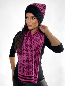 ЖЕНСКИЙ КОМПЛЕКТ ШАПКА БИНИ ШАРФ ШАРФ БОЛЬШОЙ ТЕПЛЫЙ КОМПЛЕКТ ДЛЯ ЗИМНИХ ЦВЕТОВ