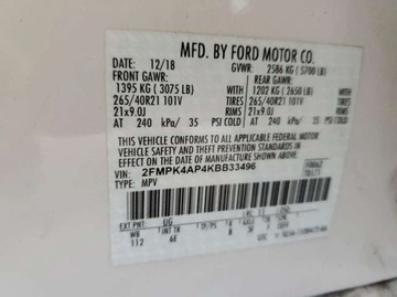 Ford Edge II 2018 Ford Edge 2.7 V6 335 KM, wersja ST, panorama, 6 x PDC, mala szkoda 2.7, zdjęcie 12