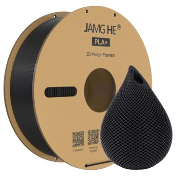 Jamghe Filament PLA+ Black Czarny