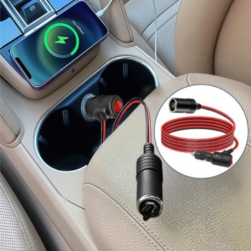 Удлинительный кабель для гнезда прикуривателя, 3 м, с выключателем, розетка 15А, 16AWG