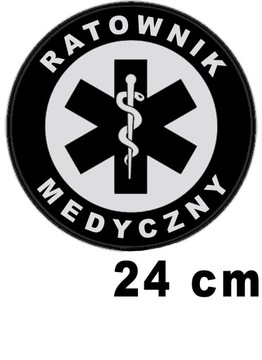 RATOWNIK MEDYCZNY naszywka emblemat odblaskowy z nadrukiem 24 cm