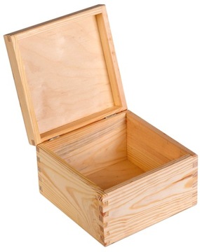 SZKATUŁKA PUDEŁKO NA PREZENT drewniane 16x16x10cm PREZENT POJEMNIK