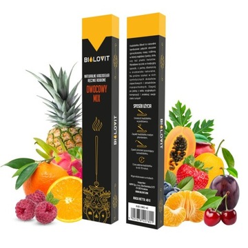 Naturalne Kadzidełka Zapachowe Owocowy Mix Kadzidło Bilovit 40 g