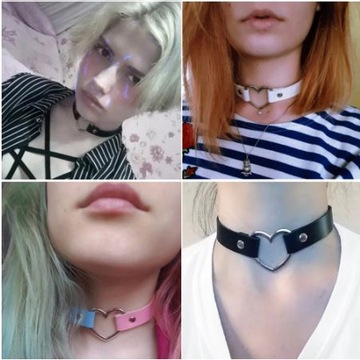 Opaska Choker z Ćwiekami 2 Biker Punk Metal